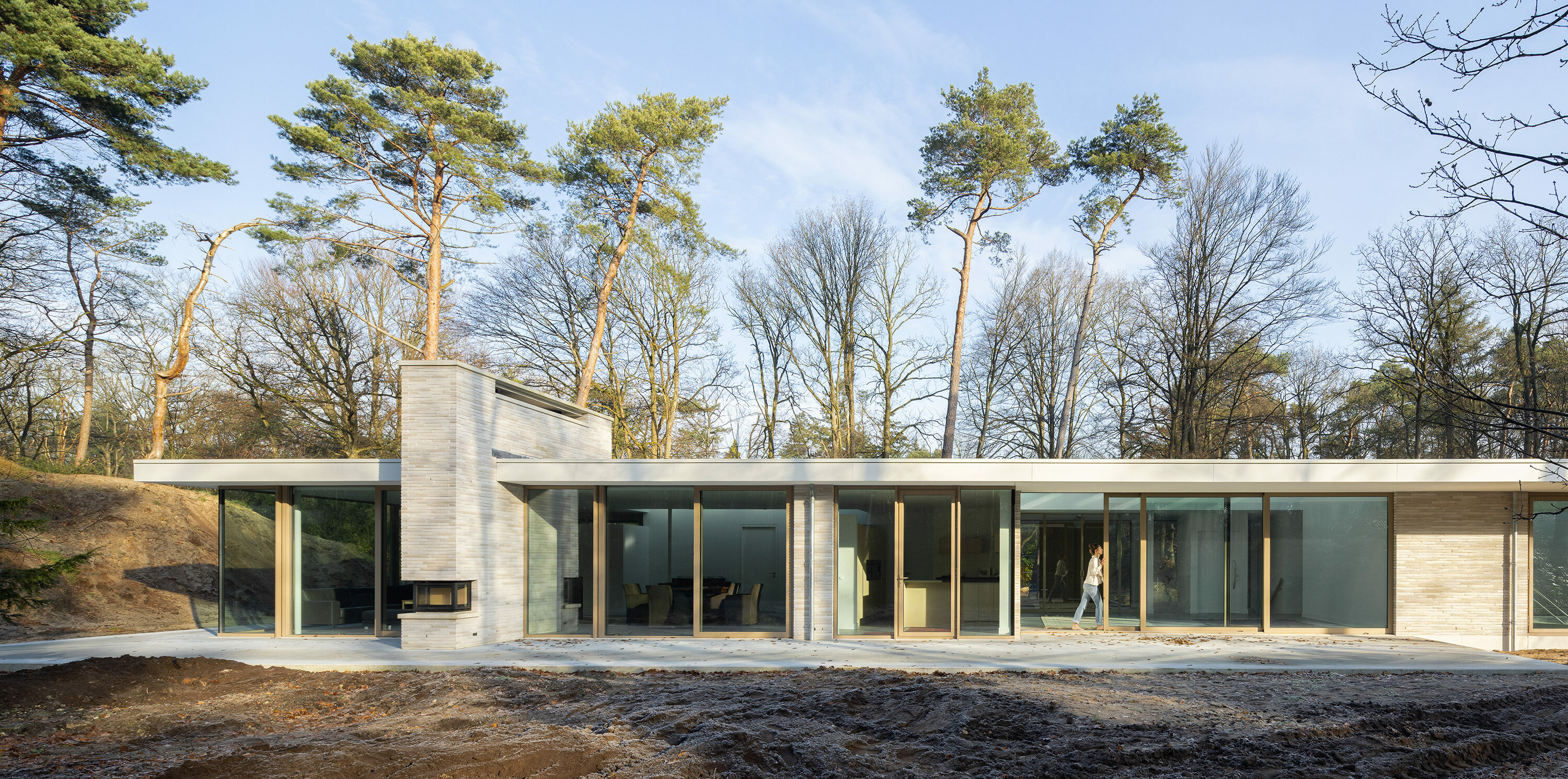 moderne bungalow in het bos architectuur