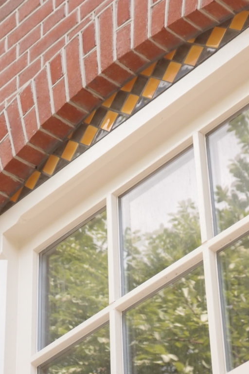 detail van het verbouwde woonhuis in amsterdam