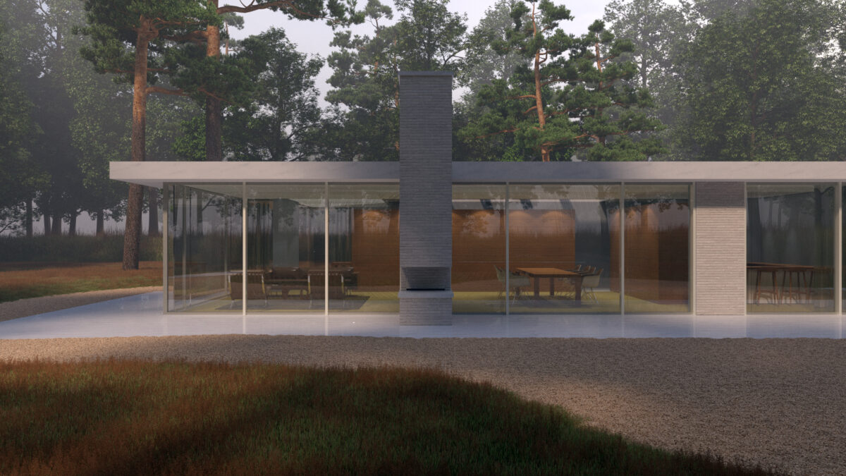 impressie van de moderne villa in hilversum