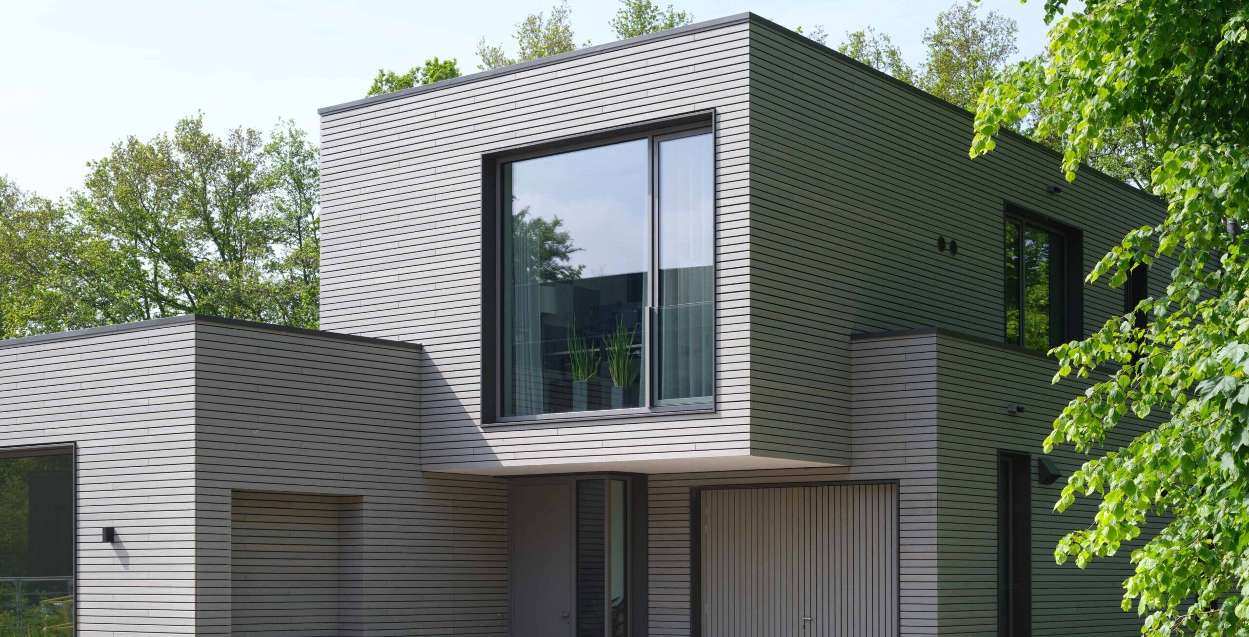 Moderne woning vergrijsd hout