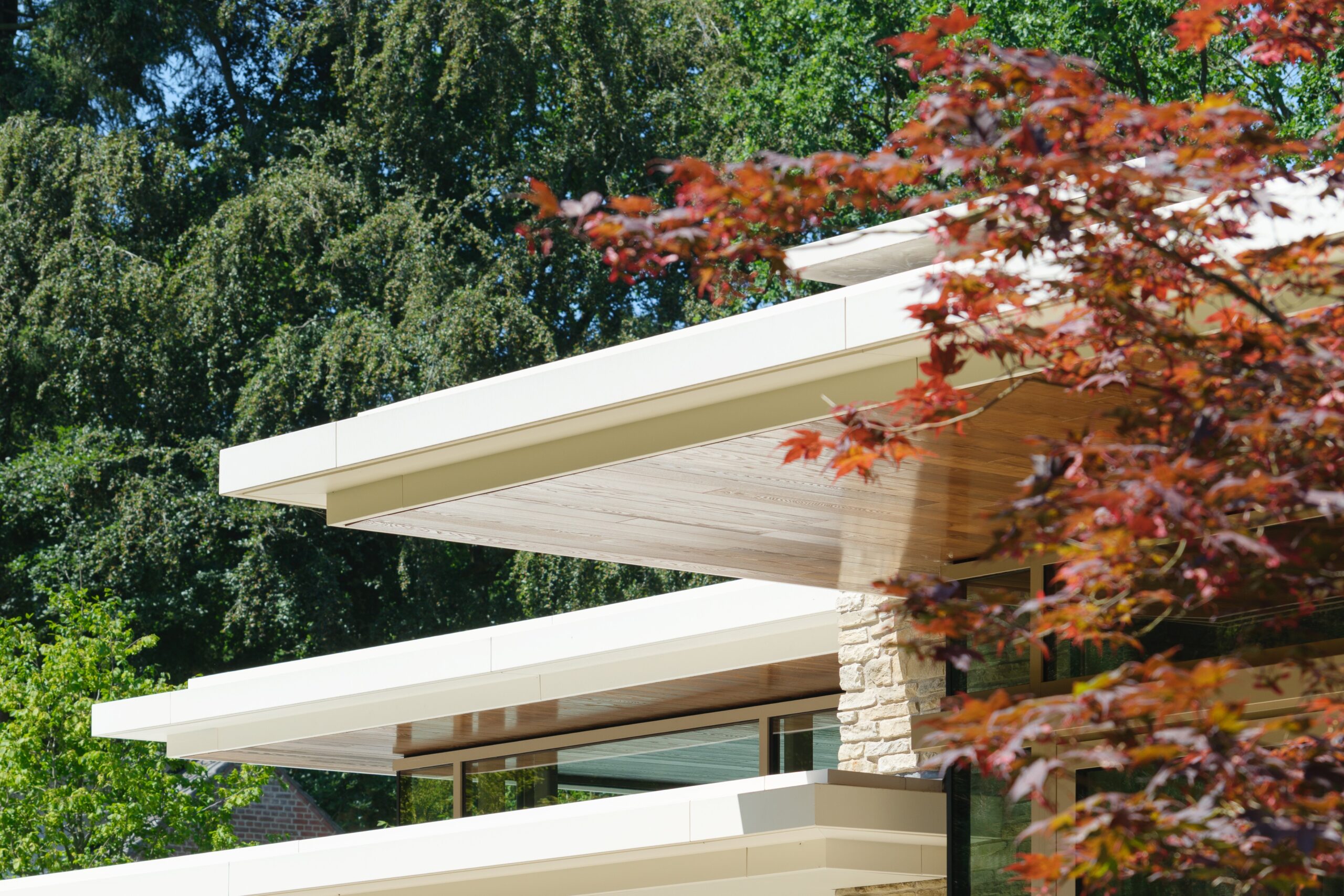Moderne bungalow overstek hout